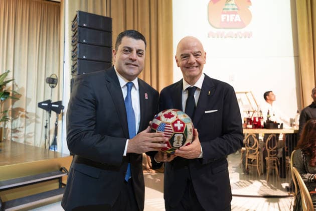 Miami host FIFA World Cup, WM, Weltmeisterschaft, Fussball 2026 committee VIP dinner Featuring: Beau Ferrari & Gianni Infantino Where: Miami, Florida, United States When: 04 Jun 2026 Credit: Seth Browarnik INSTARimages EDITORIAL USE ONLY. NOT FOR USE BY NEWSPAPERS BASED IN THE UK. Copyright: xx instar55749564