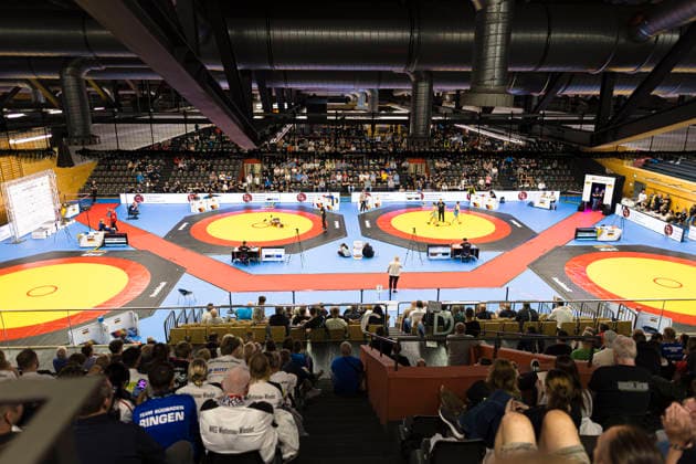 RINGEN - Deutsche Meisterschaften 2026 Die Untermainhalle bei den Deutsche Meisterschaften 2026 in Elsenfeld