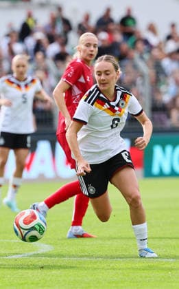 Deutschland - Daenemark Laenderspiel U23 Frauen Leipzig, 04.06.2026, Alfred-Kunze-Sportpark, Fussball, U23 Frauen, Länderspiel. BR DEUTSCHLAND (GER) vs. DÄNEMARK (DEN) 2:0 (2:0) , Im Bild: Sofie Zdebel (6, GER, Leverkusen) ,