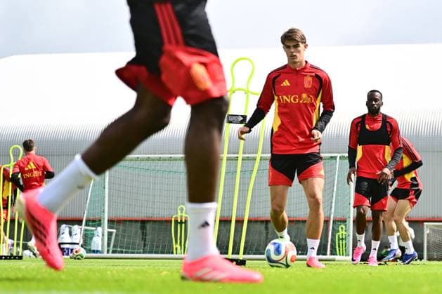 Belgian national football team - FIFA World Cup, WM, Weltmeisterschaft, Fussball 2026 - media activities 05 06 2026 TUBIZE, BELGIUM - JUNE 05 : De Ketelaere Charles midfielder of Belgium pictured during a training session at the training grounds of the Royal Belgian Football Association ahead of the FIFA World Cup 2026 on June 5, 2026 in Tubize, Belgium, 05 06 2026 Tubize Belgium  Copyright: xPeterxDexVoechtx
