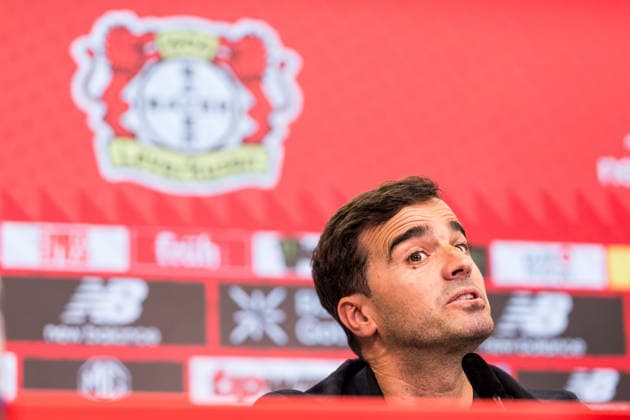 LEVERKUSEN, GERMANY - JUNE 05: Carles Martinez Novell (Head coach Bayer 04 Leverkusen) is being presented as the new Head Coach during a press conference, PK, Pressekonferenz at BayArena on June 05, 2026 in Leverkusen, Germany. North Rhine Westphalia Germany Copyright: xSteffiexWunderlx