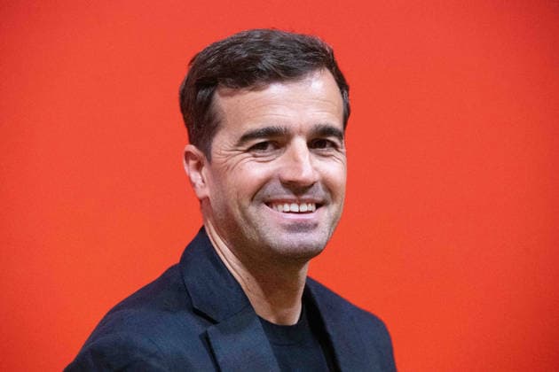 Carles Martinez Novell, Cheftrainer, Portraet, Portrait, Porträt, Einzelbild, angeschnittenes Einzelmotiv, Vorstellung von Carles Martinez Novell als neuer Trainer von Bayer Leverkusen. 05.06.2025 in der Bayarena Leverkusen, Â