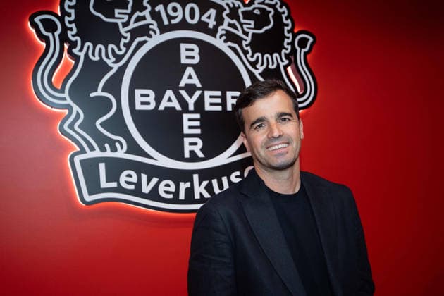 Carles Martinez Novell, Cheftrainer, Portraet, Portrait, Porträt, Einzelbild, angeschnittenes Einzelmotiv, Vorstellung von Carles Martinez Novell als neuer Trainer von Bayer Leverkusen. 05.06.2025 in der Bayarena Leverkusen, Â
