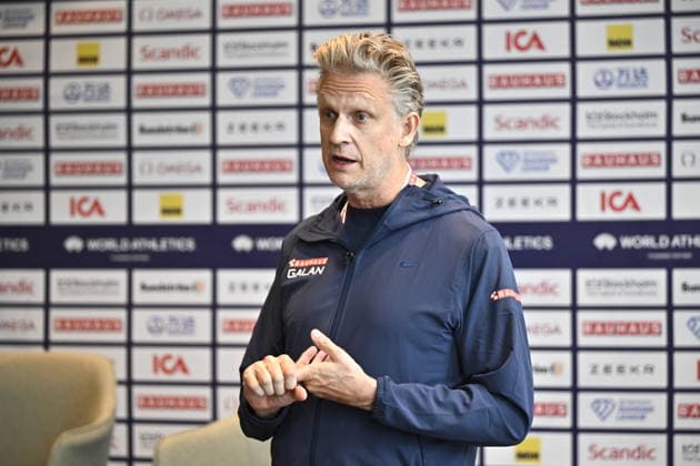 STOCKHOLM, SWEDEN 20260605 Jan Kowalski during a press conference, PK, Pressekonferenz ahead of the Bauhaus Gala (Diamond League) in athletics in Stockholm. STOCKHOLM SWEDEN x10430x