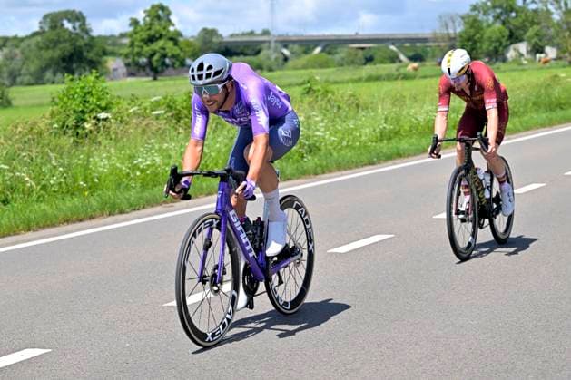 Tour de Wallonie 2026 Stage 5 AUBEL, BELGIUM - JUNE 05 : De Bondt Dries (BEL) of Team Jayco AlUla during stage 5 of the 47th edition of Ethias Tour de Wallonie an UCI ProSeries 2.Pro cycling road race stage for Men Elite of 176.45 km with start in Bassenge and finish in Aubel on June 5, 2026 in Aubel, Belgium, 05 06 2026 ( Motordriver Pieter Van Herzele - Aubel Belgium  Copyright: xSesx