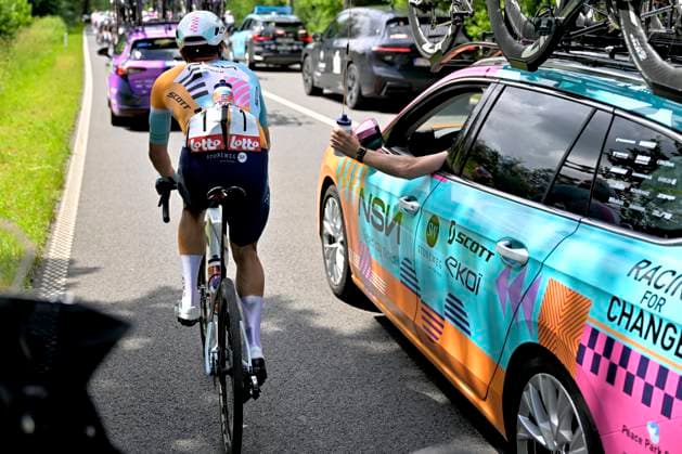 Tour de Wallonie 2026 Stage 5 AUBEL, BELGIUM - JUNE 05 : Lutsenko Alexey (KAZ) of NSN Cycling Team during stage 5 of the 47th edition of Ethias Tour de Wallonie an UCI ProSeries 2.Pro cycling road race stage for Men Elite of 176.45 km with start in Bassenge and finish in Aubel on June 5, 2026 in Aubel, Belgium, 05 06 2026 ( Motordriver Pieter Van Herzele - Aubel Belgium  Copyright: xSesx