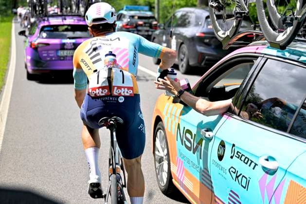 Tour de Wallonie 2026 Stage 5 AUBEL, BELGIUM - JUNE 05 : Lutsenko Alexey (KAZ) of NSN Cycling Team during stage 5 of the 47th edition of Ethias Tour de Wallonie an UCI ProSeries 2.Pro cycling road race stage for Men Elite of 176.45 km with start in Bassenge and finish in Aubel on June 5, 2026 in Aubel, Belgium, 05 06 2026 ( Motordriver Pieter Van Herzele - Aubel Belgium  Copyright: xSesx