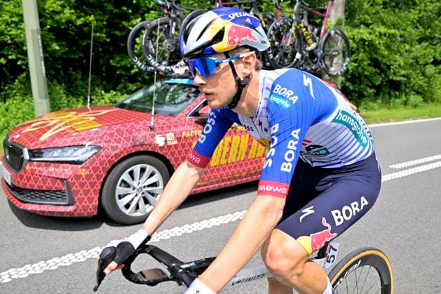 Tour de Wallonie 2026 Stage 5 AUBEL, BELGIUM - JUNE 05 : Wandahl Frederik (DEN) of Red Bull - BORA - Hansgrohe during stage 5 of the 47th edition of Ethias Tour de Wallonie an UCI ProSeries 2.Pro cycling road race stage for Men Elite of 176.45 km with start in Bassenge and finish in Aubel on June 5, 2026 in Aubel, Belgium, 05 06 2026 ( Motordriver Pieter Van Herzele - Aubel Belgium  Copyright: xSesx