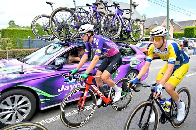 Tour de Wallonie 2026 Stage 5 AUBEL, BELGIUM - JUNE 05 : Conca Filippo (ITA) of Team Jayco AlUla during stage 5 of the 47th edition of Ethias Tour de Wallonie an UCI ProSeries 2.Pro cycling road race stage for Men Elite of 176.45 km with start in Bassenge and finish in Aubel on June 5, 2026 in Aubel, Belgium, 05 06 2026 ( Motordriver Pieter Van Herzele - Aubel Belgium  Copyright: xSesx