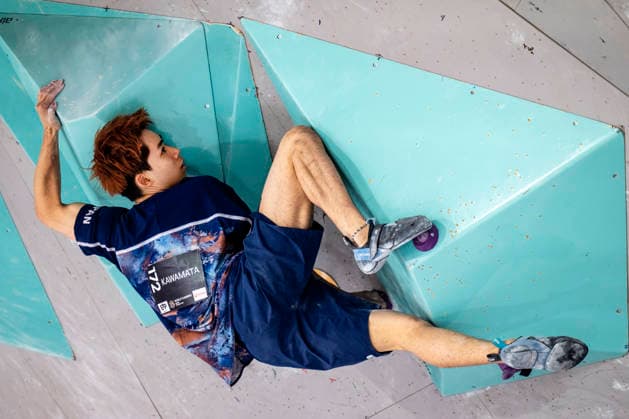 Japanese climber Rei Kawamata competes in World Cup in sport climbing: bouldering - semi-finals men, in Prague, Czech Republic, on June 5, 2026. (CTKxPhoto VitxSimanek) CTKPhotoP2026060504614  CTKPhotoP2026060504614