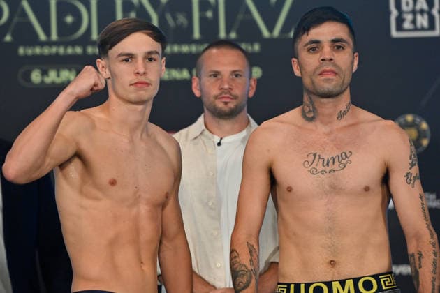 Josh Padley v Aqib Fiaz Weigh-In Connor Mitchell and Jesus Carrasco weigh in during the Josh Padley v Aqib Fiaz Weigh-In at the Millennium Gallery, Sheffield, England, United Kingdom on 5 June 2026 Credit: Connor McMain Every Second Media Editorial use only. All images are copyright Every Second Media Limited. No images may be reproduced without prior permission. Copyright: xIMAGO EveryxSecondxMediax ESM-2022-0018 ConnorxMcMainx xEveryxSecondxMediax