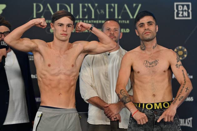Josh Padley v Aqib Fiaz Weigh-In Connor Mitchell and Jesus Carrasco weigh in during the Josh Padley v Aqib Fiaz Weigh-In at the Millennium Gallery, Sheffield, England, United Kingdom on 5 June 2026 Credit: Connor McMain Every Second Media Editorial use only. All images are copyright Every Second Media Limited. No images may be reproduced without prior permission. Copyright: xIMAGO EveryxSecondxMediax ESM-2022-0019 ConnorxMcMainx xEveryxSecondxMediax