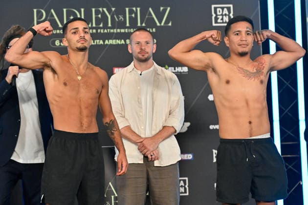 Josh Padley v Aqib Fiaz Weigh-In Adam Maca and his opponent weigh in during the Josh Padley v Aqib Fiaz Weigh-In at the Millennium Gallery, Sheffield, England, United Kingdom on 5 June 2026 Credit: Connor McMain Every Second Media Editorial use only. All images are copyright Every Second Media Limited. No images may be reproduced without prior permission. Copyright: xIMAGO EveryxSecondxMediax ESM-2022-0020 ConnorxMcMainx xEveryxSecondxMediax