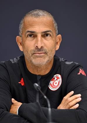 Tunisian head coach Sabri Lamouchi pictured during a press conference, PK, Pressekonferenz of the Tunisian national soccer team, in Brussels, on Friday 05 June 2026. Tunisia is playing a friendly game against Belgian national soccer team Red Devils tomorrow, part of the preparations for the 2026 FIFA World Cup, WM, Weltmeisterschaft, Fussball ERICxLALMAND  x176121225x