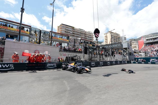05.06.2026, Circuit de Monaco, Monte Carlo, Formel 1 Louis Vuitton Grand Prix Monaco 2026 ,im Bild Unfall von Isack Hadjar (FRA), Oracle Red Bull Racing (Photo by Alessandro Martellotta Hasan Bratic DeFodi Images) -