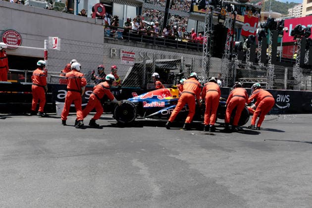 05.06.2026, Circuit de Monaco, Monte Carlo, Formel 1 Louis Vuitton Grand Prix Monaco 2026 ,im Bild Unfall von Isack Hadjar (FRA), Oracle Red Bull Racing (Photo by Alessandro Martellotta Hasan Bratic DeFodi Images) -