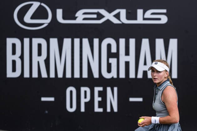 RECORD DATE NOT STATED 5th June 2026; The Edgbaston Priory Club, Birmingham, Midlands, England; 2026 Lexus Birmingham Open Tennis, Day Seven; Taylah Preston (AUS) prepares to serve in her quarter final match against Ashlyn Krueger (USA) GodfreyxPitt