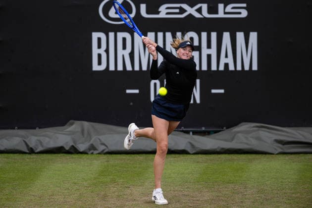 RECORD DATE NOT STATED 5th June 2026; The Edgbaston Priory Club, Birmingham, Midlands, England; 2026 Lexus Birmingham Open Tennis, Day Seven; Ashlyn Krueger (USA) plays a backhand in her quarter final match against Taylah Preston (AUS) GodfreyxPitt