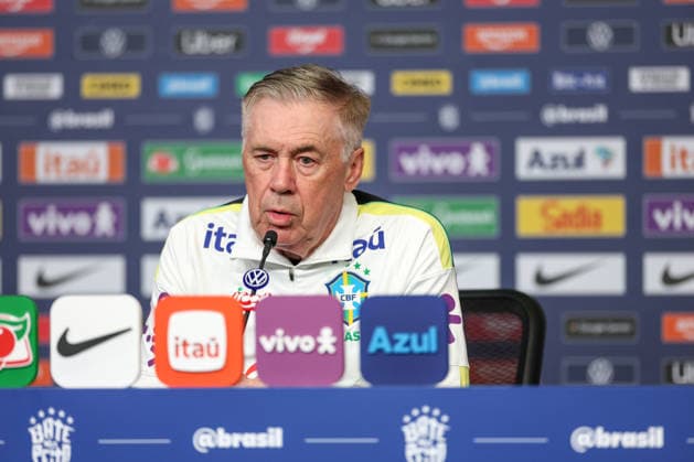 Carlo Ancelotti, coach of the Brazilian national team, Nationalteam meets with journalists at The Ridge Carlo Ancelotti, coach of the Brazilian national team, meets with journalists at The Ridge hotel in the city of Basking Ridge this Friday, June 5, 2026. BASKING RIDGE NJ UNITED STATES Copyright: xWilliamxVolcovx