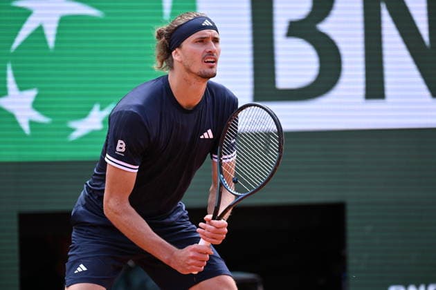 2026 French Open (Roland-Garros) - Semi-finals PARIS, FRANCE - JUNE 5: Alexander Zverev of Germany is seen as he in action against Jakub Mensik (not seen) of Czech during their men s Singles semi-final match of the 2026 French Open at Philippe-Chatrier Court in Paris, France on June 5, 2026. Mustafa Yalcin Anadolu Paris France. Editorial use only. Please get in touch for any other usage.  Copyright: x2026xAnadoluxMustafaxYalcinx