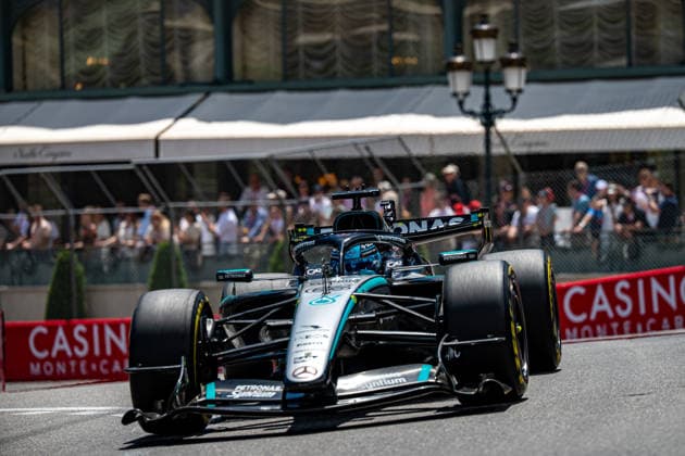 Formula One GP Monaco. Friday, June 05, 2026 George Russell 63, Mercedes-AMG Petronas F1 Team; Formula One GP Monaco. Friday, June 05, 2026 Copyright: xBEAUTIFULxSPORTS Erlhofx