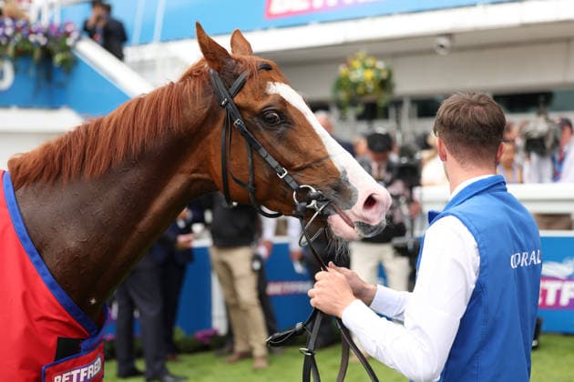 Seagulls Eleven (J. Oisin Murphy T. Hugo Palmer) wins The Betfred Doomed Stakes during The Oaks Meeting at Epsom Racecourse, Epsom, UK on 5 June 2026. Copyright: xKenxSparksx 45040032