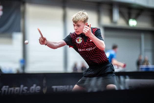 TISCHTENNIS TT-FINALS 2026 IN ERFURT ** NUR FÜR REDAKTIONELLE ZWECKE ** EDITORIAL USE ONLY **<p>05 06 2026-Erfurt: 94. Nationale Deutsche Meisterschaften Leistungsklassen Erwachsene A (bis 2000) im Foto: Lion Cooper Schlagenhoff (Post SV Mühlhausen 1951 e.V.) ( Deutschland Thueringen Erfurt Copyright: SaschaxFromm
