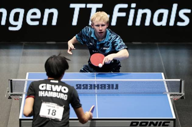 TT Finals Thueringen 05.06.2026, Erfurt, Messehalle, TT Finals, LOTTO Thueringen Tischtennis-Finals, sechs Deutsche Meisterschaften werde unter einem Dach ausgetragen im Bild: Jugend 19 Finale -Mio Lukas Wagner gewinnt das Finale gegen Jia Yuang Zhang im Einzel und ist Deutscher Meister