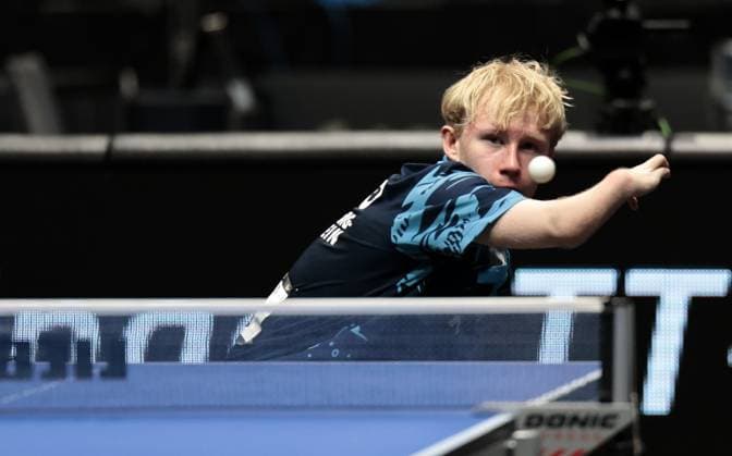 TT Finals Thueringen 05.06.2026, Erfurt, Messehalle, TT Finals, LOTTO Thueringen Tischtennis-Finals, sechs Deutsche Meisterschaften werde unter einem Dach ausgetragen im Bild: Jugend 19 Finale -Mio Lukas Wagner gewinnt das Finale gegen Jia Yuang Zhang im Einzel und ist Deutscher Meister