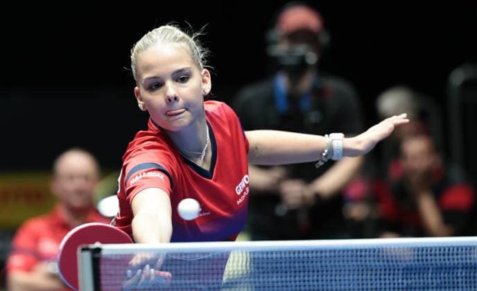 TT Finals Thueringen 05.06.2026, Erfurt, Messehalle, TT Finals, LOTTO Thueringen Tischtennis-Finals, sechs Deutsche Meisterschaften werde unter einem Dach ausgetragen im Bild: Jugend 19 Finale -Lorena Morsch gewinnt das Finale im Einzel und ist Deutscher Meisterin