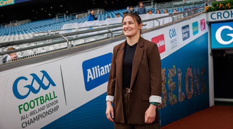 Matchroom Boxing press conference, PK, Pressekonferenz Croke Park, Dublin 5 6 2026 Katie Taylor pitch side in Croke Park Katie Taylor pitch side in Croke Park 5 6 2026  Copyright: x INPHO GaryxCarrx NE1L7701