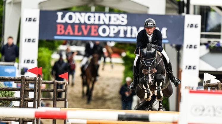 Balve Optimum am Freitag, 5. Juni 2026 ** NUR FÜR REDAKTIONELLE ZWECKE ** EDITORIAL USE ONLY **<p>Patrick Stühlmeyer auf Baloutaire PS Großen Preis des Mittelstands Springprüfung Klasse S Copyright: SvenjaxHanusch
