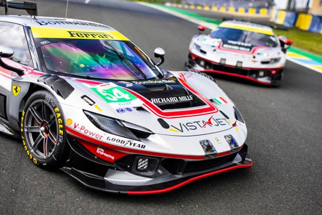 24 HEURES DU MANS 2026 - PESAGE 54 CASTELLACCI Francesco (ita), FLOHR Thomas (sui), RIGON Davide (ita), Vista AF Corse, Ferrari 296 GT3 Evo 54, LM GT3, ambiance during Le Pesage of the 24 Hours of Le Mans 2026, 3rd round of the 2026 FIA World Endurance Championship, from June 5 to 6, 2026 on the Place de la RÃ publique in Le Mans, France - Le MansFrance  Copyright: xJULIENxDELFOSSEx