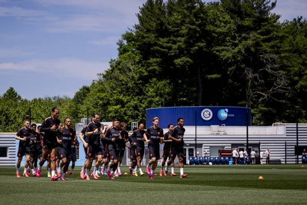 NEW YORK - The players during a training session of the Dutch national team, Nationalteam at the Etihad City Football Academy training complex on June 5, 2026, in Orangeburg, New York. The Dutch national team is preparing for the 2026 World Cup. ROBIN VAN LONKHUIJSEN ANP xVIxANPxSportx xxANPxIVx 560180913 originalFilename: 560180913.jpg