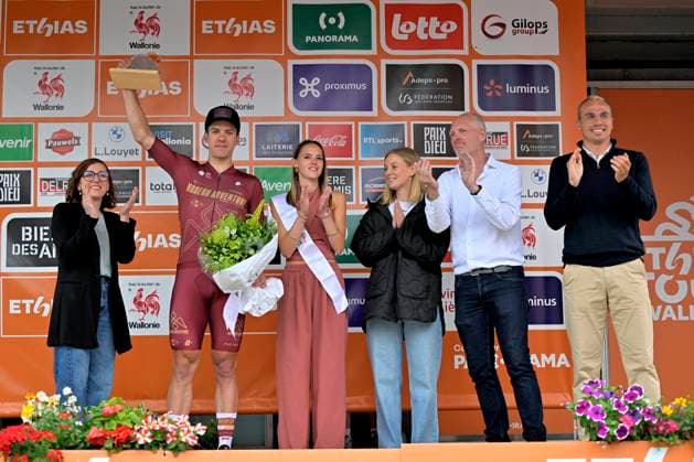 Tour de Wallonie 2026 Stage 5 AUBEL, BELGIUM - JUNE 05 : Oliver Ben (NZL) of Modern Adventure Pro Cycling during stage 5 of the 47th edition of Ethias Tour de Wallonie an UCI ProSeries 2.Pro cycling road race stage for Men Elite of 176.45 km with start in Bassenge and finish in Aubel on June 5, 2026 in Aubel, Belgium, 05 06 2026 ( Motordriver Pieter Van Herzele - Aubel Belgium  Copyright: xSesx