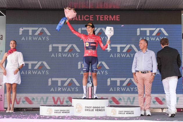 Italy’s Elisa Balsamo of Lidl - Trek’s wearing the points jersey after Stage 7 of the Giro d’Italia Women, from Sorbolo Mezzani to Salice Terme, Italy, Friday, June 5, 2026  Copyright: xMarcoxAlpozzi LaPressex
