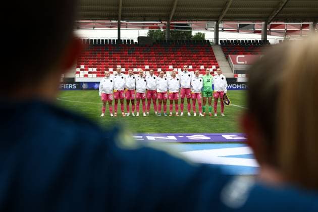 Scotland Women s line up Scotland Women v Israel Women, FIFA 2027 Women s World Cup Qualifying, Football, Bozsnik Arena, Budapest, Hungary - 05 Jun 2026Budapest Bozsnik Arena Hungary EDITORIAL USE ONLY No use with unauthorised audio, video, data, fixture lists, club league logos or live services. Online in-match use limited to 120 images, no video emulation. No use in betting, games or single club league player publications.  Copyright: xNikolaxKrstic Shutterstockx 16911189ak