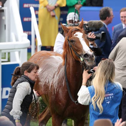 Thundering On (J. Dylan Browne McMonagle T. Joseph OÕBrien) wins The Betfred Oaks during The Oaks Meeting at Epsom Racecourse, Epsom, UK on 5 June 2026. Copyright: xKenxSparksx 45040057