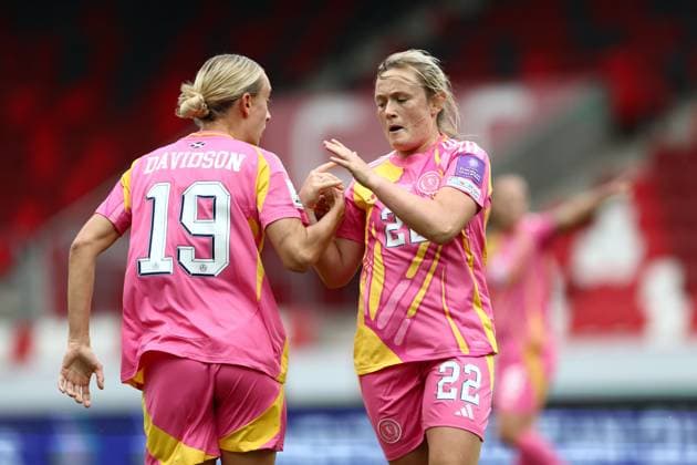 Erin Cuthbert of Scotland Women celebrates their goal to make it 1-0 Scotland Women v Israel Women, FIFA 2027 Women s World Cup Qualifying, Football, Bozsnik Arena, Budapest, Hungary - 05 Jun 2026Budapest Bozsnik Arena Hungary EDITORIAL USE ONLY No use with unauthorised audio, video, data, fixture lists, club league logos or live services. Online in-match use limited to 120 images, no video emulation. No use in betting, games or single club league player publications.  Copyright: xNikolaxKrstic Shutterstockx 16911189ba