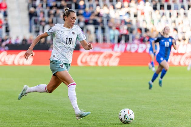 WOMEN SOCCER - FIFA World Cup, WM, Weltmeisterschaft, Fussball 2027, quali, AUT vs SLO VIENNA,AUSTRIA,05.JUN.26 - WOMEN SOCCER - FIFA Women s World Cup 2027, european qualifiers, OEFB international match, Länderspiel, Nationalmannschaft Austria vs Slovenia. Image shows Julia Hickelsberger (AUT).  GEPAxpictures xPhilippxBrem