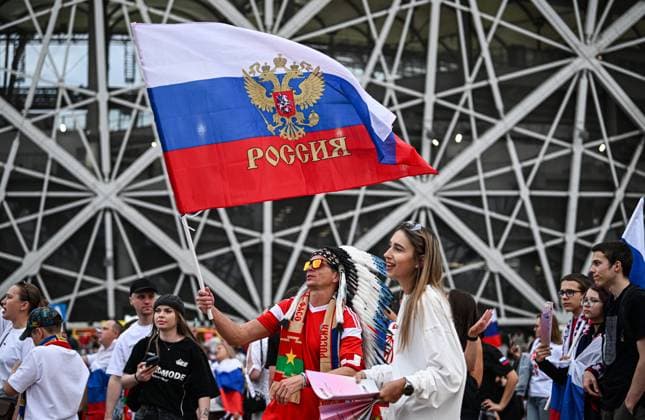 Russia Soccer Friendly Russia - Burkina Faso 9183183 05.06.2026 Russia s fans gather before the friendly soccer match between Russia and Burkina Faso outside Volgograd Arena stadium, in Volgograd, Russia. Maksim Blinov Sputnik Volgograd Russia  Copyright: xMaksimxBlinovx