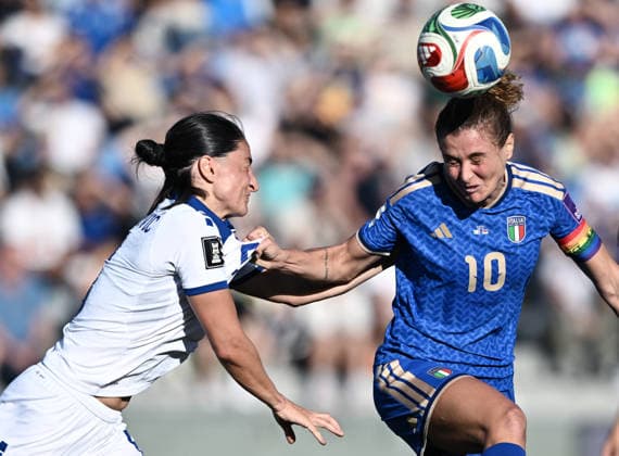 Mp Pisa 05 06 2026 - qualificazione Mondiali 2027 femminile Italia-Serbia foto Matteo Papini Image nella foto: Paulina Stanic-Cristiana Girelli 