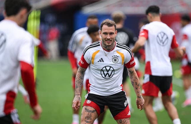 Fussball WM 2026 Vorbereitung Deutschland im Chicago 05.06.2026 Abschlusstraining der deutschen Nationalmannschaft im Solider Field Stadion vor dem Testspiel gegen die USA: David Raum beim Training