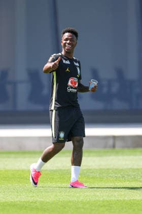 A Brazilian national football team player during a training session at the Columbia Park Training Facility Vinicius Jr. player of Brazilian national football team player during a training session at the Columbia Park Training Facility on June 5, 2026, in Morristown, New Jersey. The Brazilian team is preparing for the World Cup MORRISTOWN NJ UNITED STATES Copyright: xx