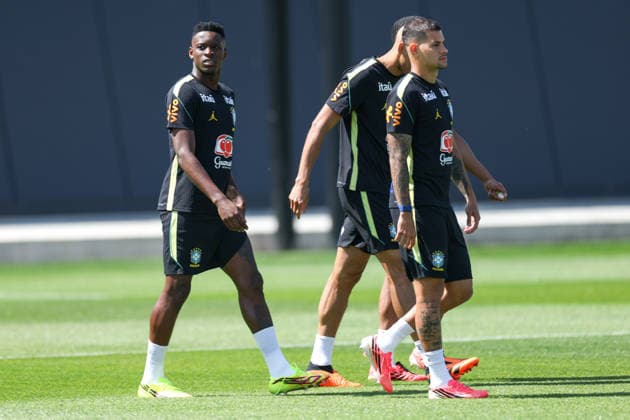 A Brazilian national football team player during a training session at the Columbia Park Training Facility Luiz Henrique, Bruno Guimaraes, Fabinho and Bremer of Brazilian national football team player during a training session at the Columbia Park Training Facility on June 5, 2026, in Morristown, New Jersey. The Brazilian team is preparing for the World Cup MORRISTOWN NJ UNITED STATES Copyright: xx