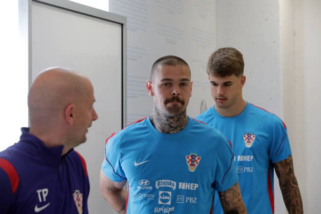Croatia national team, Nationalteam press conference, PK, Pressekonferenz in Rijeka, Croatia Tomislav Pacak, Dominik Kotarski and Luka Vuskovic during Croatia national team press conference at HNK Rijeka Stadium in Rijeka, Croatia on June 05, 2026. as part of pre-world cup training camp and friendly match against Slovenia.  GoranxKovacic PIXSELL