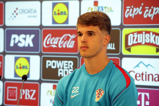 Croatia national team, Nationalteam press conference, PK, Pressekonferenz in Rijeka, Croatia Luka Vuskovic speaks during Croatia national team press conference at HNK Rijeka Stadium in Rijeka, Croatia on June 05, 2026. as part of pre-world cup training camp and friendly match against Slovenia.  GoranxKovacic PIXSELL