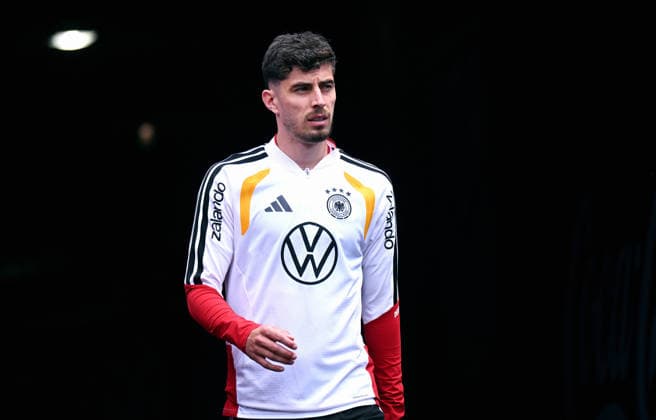 Fussball, Länderspiel, Herren, WM 2026, Training der deutschen Nationalmannschaft im Soldier Field, Chicago; Kai Havertz (GER).