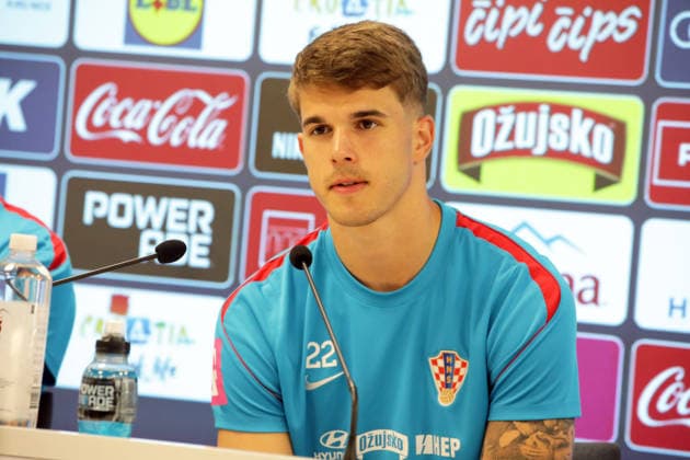 Croatia national team, Nationalteam press conference, PK, Pressekonferenz in Rijeka, Croatia Luka Vuskovic speaks during Croatia national team press conference at HNK Rijeka Stadium in Rijeka, Croatia on June 05, 2026. as part of pre-world cup training camp and friendly match against Slovenia.  GoranxKovacic PIXSELL