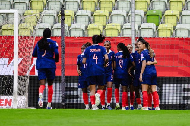 Fußball, Frauen, WM Quali, Polen - Frankreich Gdansk 05.06.2026. Women s football match in the 2027 World Cup qualifiers between Poland and France in Gdansk, Poland --- Eliminacje do Mistrzostwa Swiata Kobiet w pilce noznej: Polska - Francja Persons Shown : Melvine Malard, gol, bramka, radosc Fot. Marcin Gadomski Arena Akcji NEWSPIX.PL --- newspix.pl 
